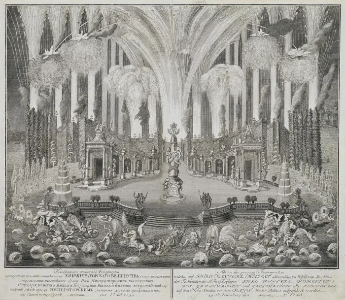 Framed Print : Fireworks on the Occasion of the Wedding of Grand Duke Pyotr Fyodorovitch and Grand Duchess Catherin Framed Print : Fireworks on the Occasion of the Wedding of Grand Duke Pyotr Fyodorovitch and Grand Duchess Catherin