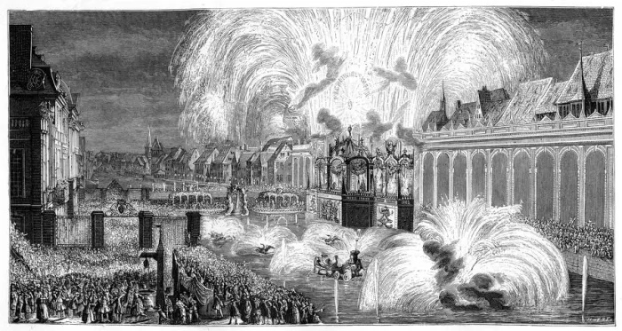 Framed Print : Fireworks, Strasbourg, 1744, (1885) Framed Print : Fireworks, Strasbourg, 1744, (1885)