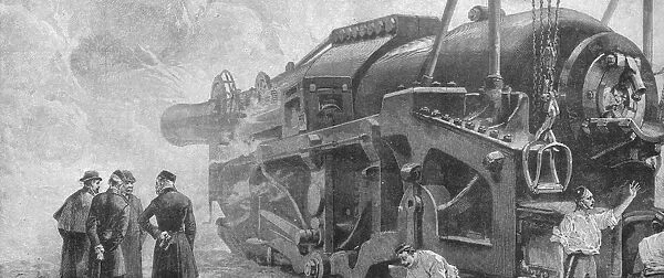 Firing the 111-Ton Gun... at Woolwich, June 1887, (1901). Creator: Unknown