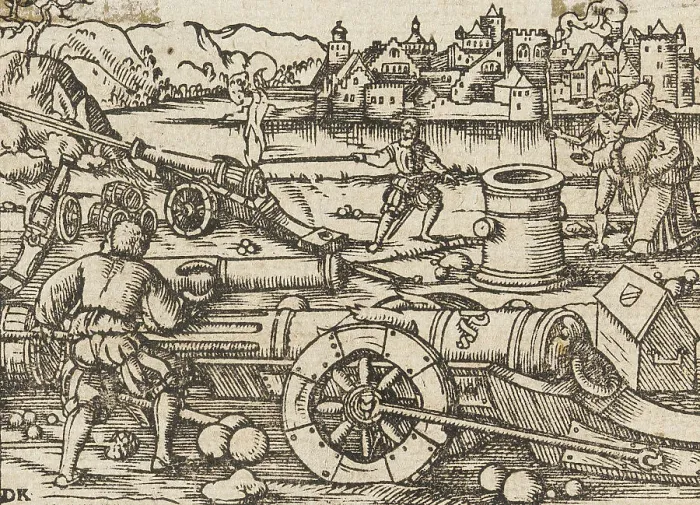 Framed Print : Firing Cannon, 1550. Creator: David Kannel Framed Print : Firing Cannon, 1550. Creator: David Kannel