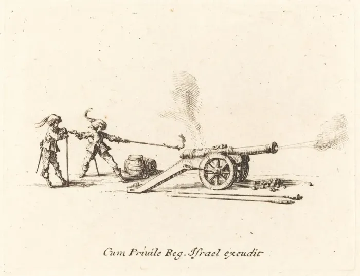 Framed Print : Firing the Cannon, 1634 / 1635. Creator: Jacques Callot Framed Print : Firing the Cannon, 1634 / 1635. Creator: Jacques Callot
