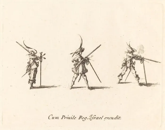 Framed Print : Firing the Musket, 1634 / 1635. Creator: Jacques Callot Framed Print : Firing the Musket, 1634 / 1635. Creator: Jacques Callot