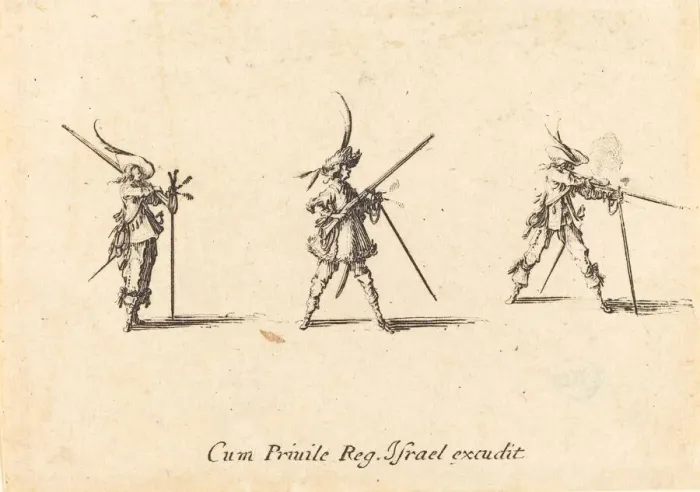 Framed Print : Firing the Musket, 1634 / 1635. Creator: Jacques Callot Framed Print : Firing the Musket, 1634 / 1635. Creator: Jacques Callot
