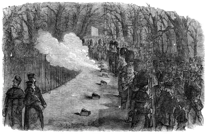 Framed Print : Firing of the Park Guns [after peace is declared], 1856. Creator: Unknown
