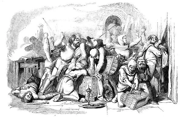 The Firing and Sacking of the Synagogue, 1857. Creator: Unknown