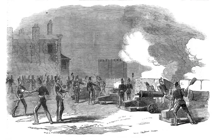 Framed Print : Firing the Tower Guns for the Great Victory in the Crimea, 1854. Creator: Unknown Framed Print : Firing the Tower Guns for the Great Victory in the Crimea, 1854. Creator: Unknown