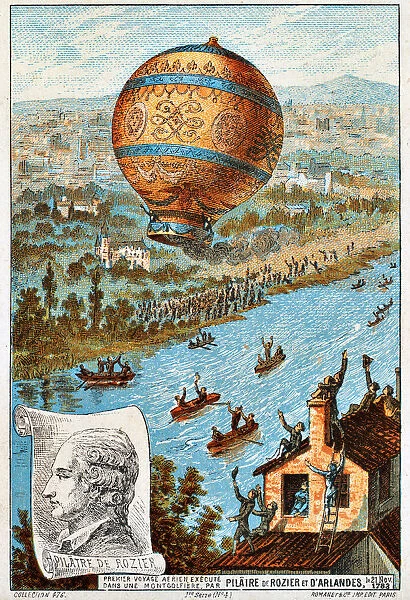 First aerial voyage of Pilatre de Rozier and d Arlandes, Paris, France, 1783 (1890s)