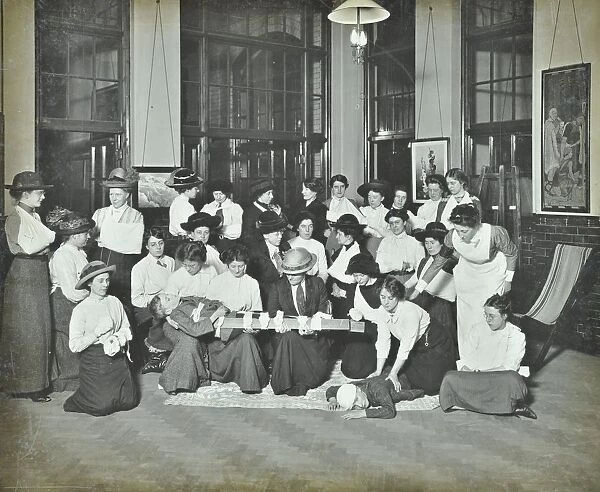 First aid class for women, Montem Street Evening Institute, London, 1913
