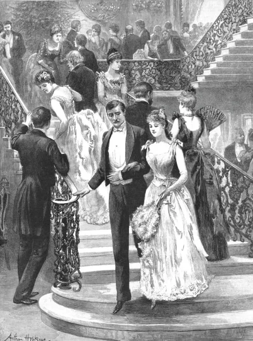 Framed Print : My First Ball; Going down to Supper, 1890. Creator: Arthur Hopkins Framed Print : My First Ball; Going down to Supper, 1890. Creator: Arthur Hopkins