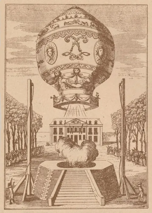 Framed Print : The first balloon ascent, c1785 (1919) Framed Print : The first balloon ascent, c1785 (1919)