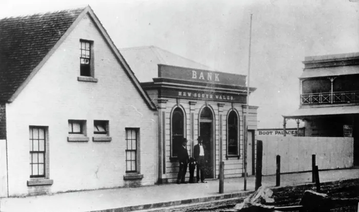 Framed Print : First Bank of New South Wales in Fortitude Valley, Brisbane, c1890. Creator: Unknown Framed Print : First Bank of New South Wales in Fortitude Valley, Brisbane, c1890. Creator: Unknown