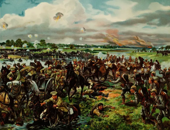 Framed Print : The First Battle of the Masurian Lakes. Artist: Anonymous Framed Print : The First Battle of the Masurian Lakes. Artist: Anonymous
