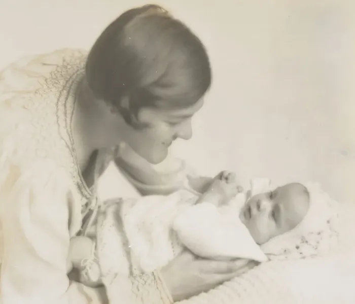 Framed Print : First Born, 1935. Creator: Henry Edward Gaze Framed Print : First Born, 1935. Creator: Henry Edward Gaze