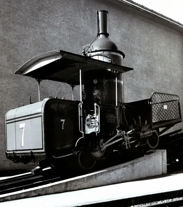 Framed Print : First cable railway, built in 1873 by engineer Riggenbach Framed Print : First cable railway, built in 1873 by engineer Riggenbach