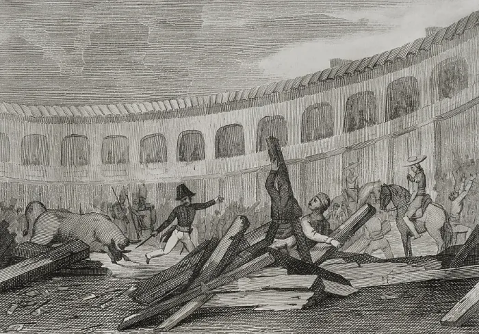 Framed Print : First Carlist War, (1833-1840): Anti-clerical riots of 1835, (1845). Creator: Martinez