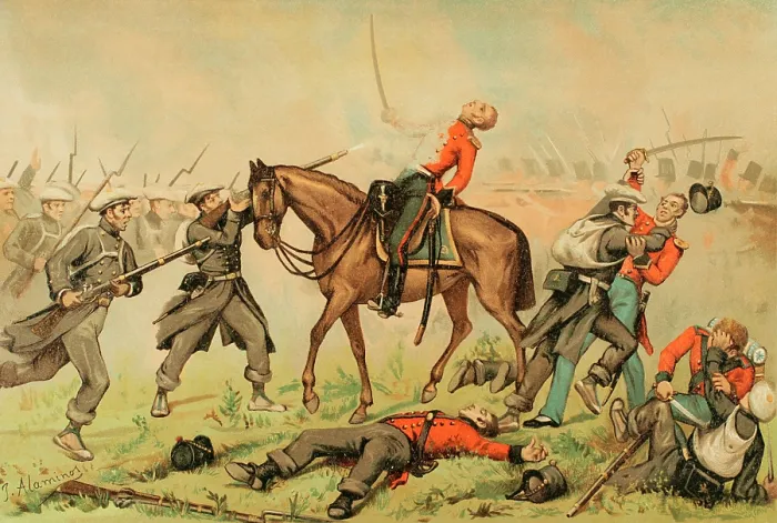 Framed Print : First Carlist War, (1833-1840): Battle of Oriamendi (16 March 1837), 1890. Creator: Juan Alaminos Framed Print : First Carlist War, (1833-1840): Battle of Oriamendi (16 March 1837), 1890. Creator: Juan Alaminos