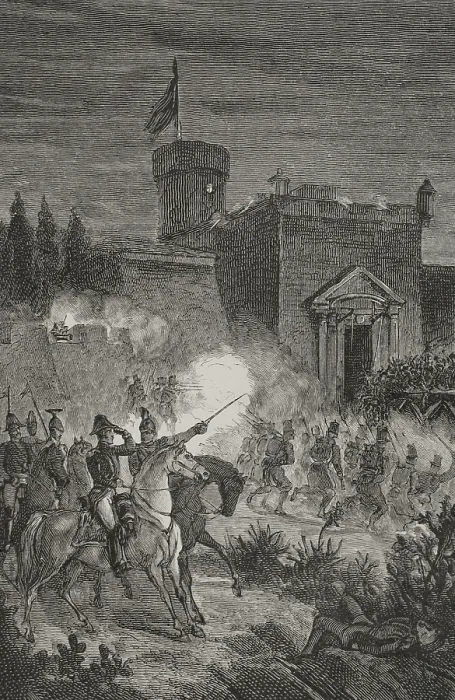 Framed Print : First Carlist War (1833-1840): Taking of Morella, 1879. Creator: Jose Gomez Framed Print : First Carlist War (1833-1840): Taking of Morella, 1879. Creator: Jose Gomez