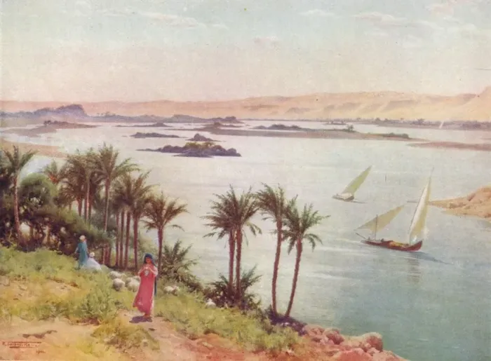 Framed Print : First Cataract from Elephantine Island, c1880, (1904). Artist: Robert George Talbot Kelly
