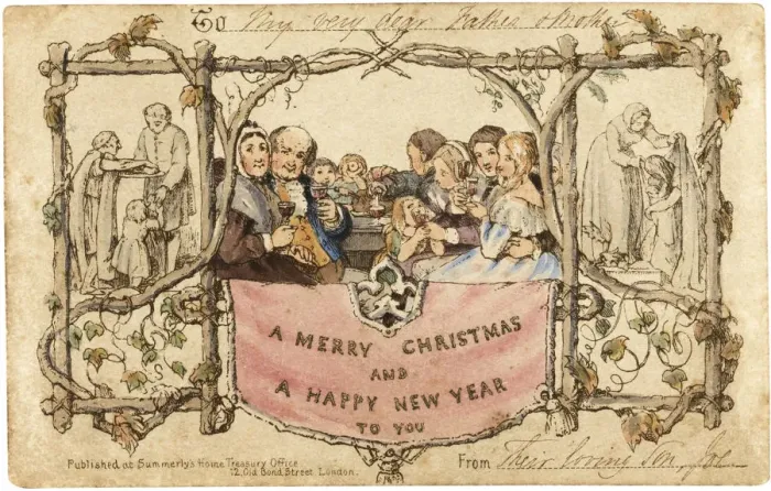 Framed Print : The first Christmas card, 1843. Artist: Horsley, John Callcott (1817-1903) Framed Print : The first Christmas card, 1843. Artist: Horsley, John Callcott (1817-1903)