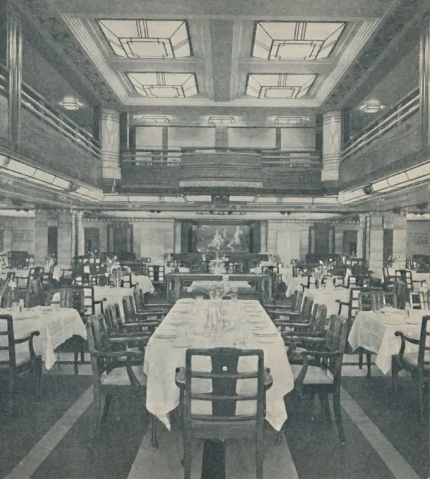 Framed Print : First-Class Dining Saloon in the Queen of Bermuda, 1937 Framed Print : First-Class Dining Saloon in the Queen of Bermuda, 1937
