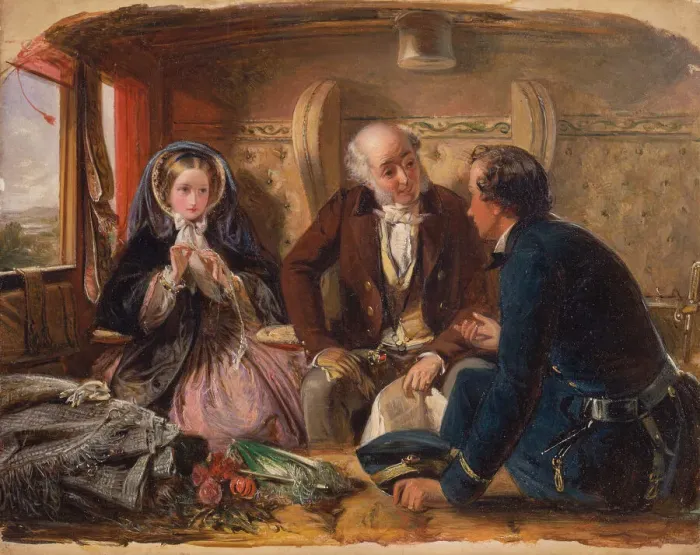 Framed Print : First Class-The Meeting. And at first meeting loved. 1855 Framed Print : First Class-The Meeting. And at first meeting loved. 1855