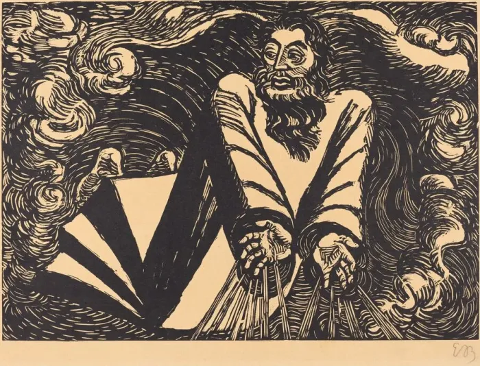 Framed Print : The First Day, 1920. Creator: Ernst Barlach Framed Print : The First Day, 1920. Creator: Ernst Barlach