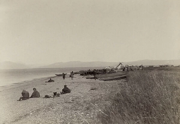 The First Day of Unloading Construction Material at Cape Aleksandr, 1889. Creator: Unknown