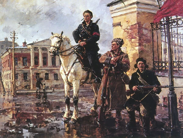 First days of the October Revolution, Russia, 1917 (1949). Artist: Georgi Savitsky