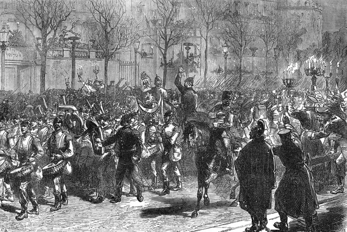 Framed Print : The first departure of Germans from Paris, 1871. Creator: C. R