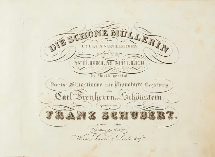 Framed Print : First edition of the complete song cycle The Beautiful Müllerin by Franz Schubert, 1824. Creator: Historic Object () Framed Print : First edition of the complete song cycle The Beautiful Müllerin by Franz Schubert, 1824. Creator: Historic Object ()