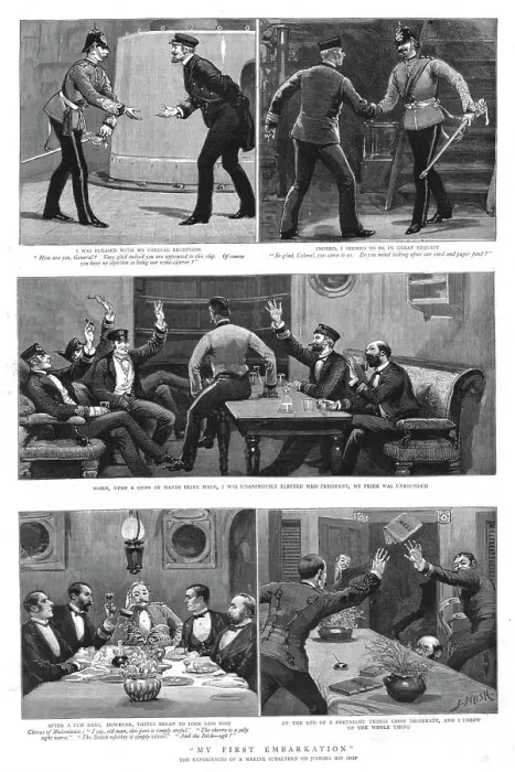 Framed Print : My First Embarkation; The experiences of a Marine Subaltern on Joining his Ship, 1890. Creator: Unknown Framed Print : My First Embarkation; The experiences of a Marine Subaltern on Joining his Ship, 1890. Creator: Unknown