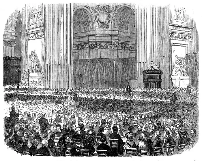 Framed Print : The First Evening Service at St. Paul's Cathedral, on Advent Sunday, 1858. Creator: Unknown