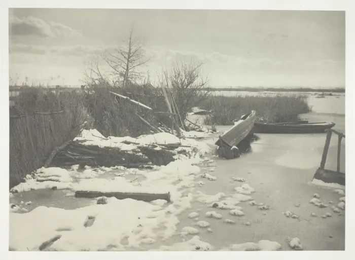 Framed Print : The First Frost, 1886. Creator: Peter Henry Emerson Framed Print : The First Frost, 1886. Creator: Peter Henry Emerson