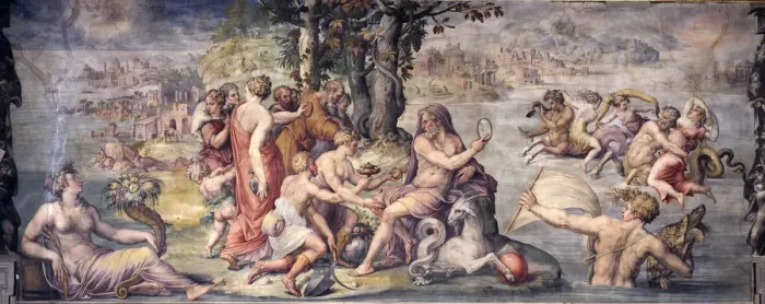 Framed Print : The first fruits from earth offered to Saturn, 1655-1657. Artist: Vasari, Giorgio (1511-1574) Framed Print : The first fruits from earth offered to Saturn, 1655-1657. Artist: Vasari, Giorgio (1511-1574)