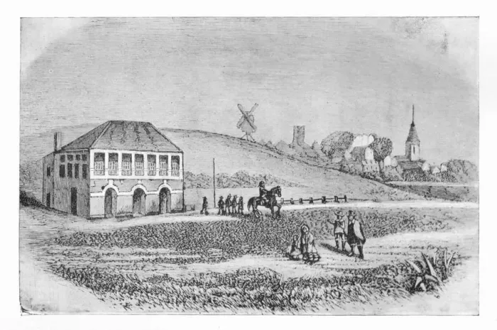 Framed Print : The First Grand Stand at Newmarket, c1765, (1911) Framed Print : The First Grand Stand at Newmarket, c1765, (1911)