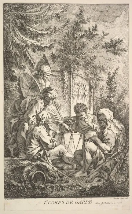 Framed Print : First Guard-Room, ca. 1754. Creator: Jacques Gabriel Huquier Framed Print : First Guard-Room, ca. 1754. Creator: Jacques Gabriel Huquier