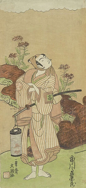 The First Ichikawa Komazo (who in 1772 became the fourth Matsumoto Koshiro) in the Role of... 1770. Creator: Ippitsusai Buncho