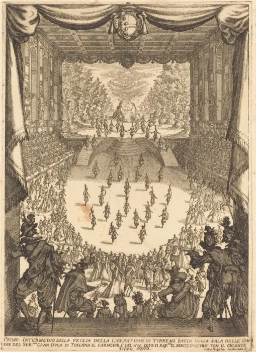 Framed Print : First Intermezzo, 1617. Creator: Jacques Callot Framed Print : First Intermezzo, 1617. Creator: Jacques Callot
