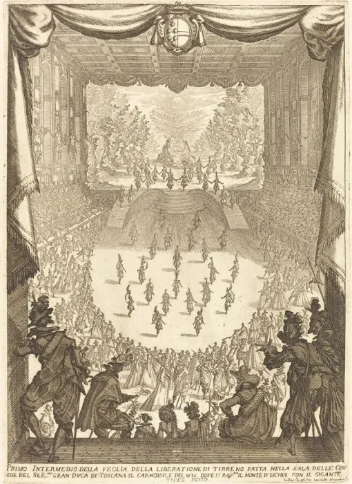 Framed Print : First Intermezzo, 1617. Creator: Jacques Callot Framed Print : First Intermezzo, 1617. Creator: Jacques Callot