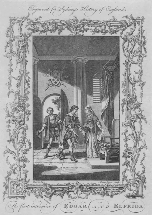 Framed Print : The first interview of Edgar and Elfrida, 1773. Creator: Rennoldson Framed Print : The first interview of Edgar and Elfrida, 1773. Creator: Rennoldson