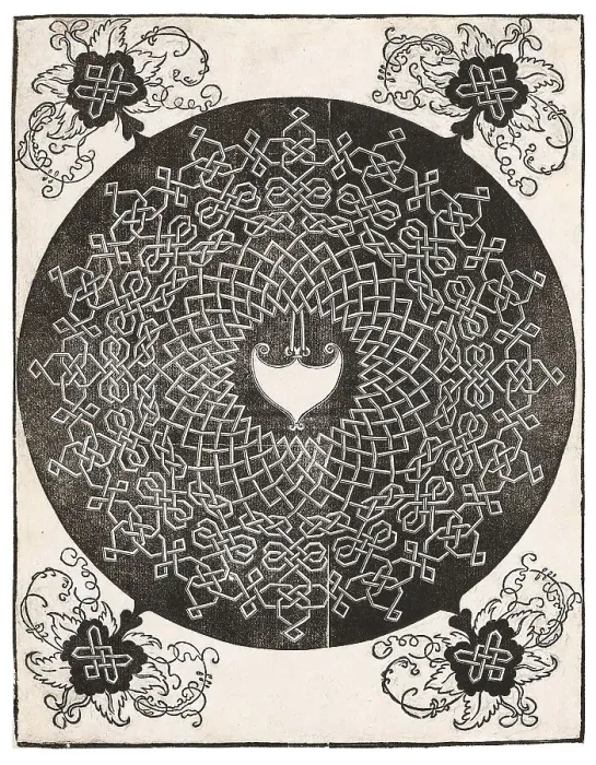 Framed Print : The First Knot (with a heart-shaped shield), from the Series of Six Knots, ca 1506-1507. Creator: Dürer, Albrecht (1471-1528)