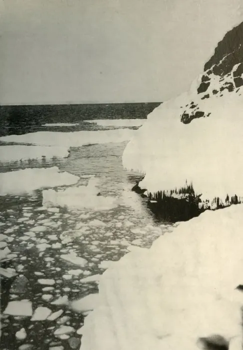 Framed Print : The First Landing-Place, Showing Bay Ice Breaking Out and Drifting Away North, 1908, (1909) Framed Print : The First Landing-Place, Showing Bay Ice Breaking Out and Drifting Away North, 1908, (1909)