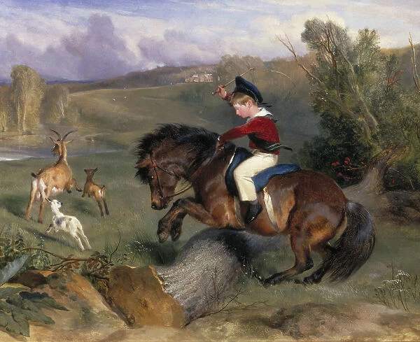 The First Leap: Lord Alexander Russell on his Pony Emerald, 1829. Artist