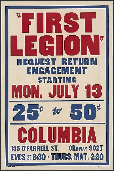 First Legion, [193-]. Creator: Unknown