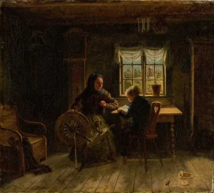 Framed Print : First lesson, 1867. Creator: Karl Emanuel Jansson Framed Print : First lesson, 1867. Creator: Karl Emanuel Jansson