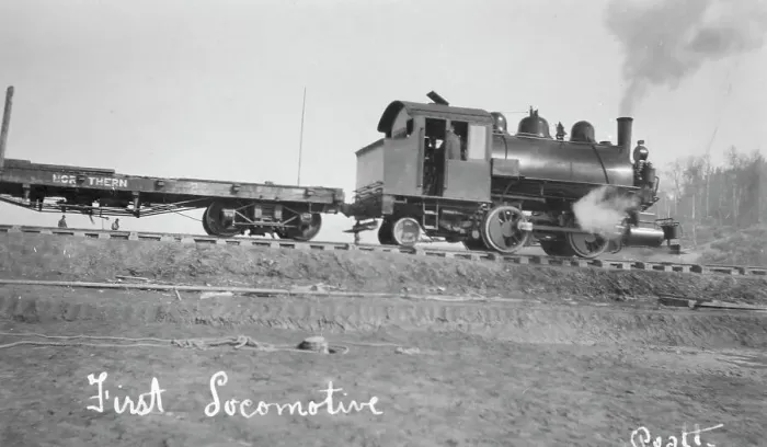 Framed Print : First locomotive of U.S. Railroad, between c1900 and c1930. Creator: Unknown Framed Print : First locomotive of U.S. Railroad, between c1900 and c1930. Creator: Unknown