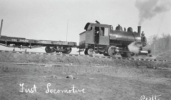 First locomotive of U.S. Railroad, between c1900 and c1930. Creator: Unknown