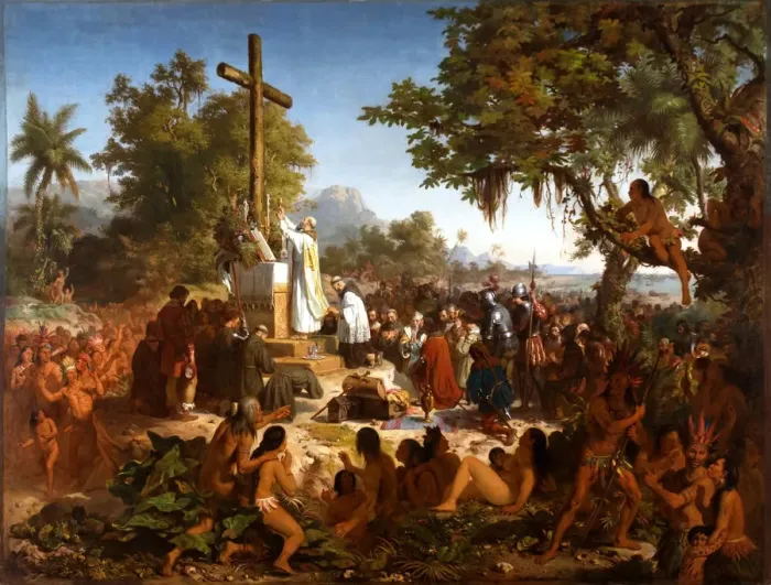 Framed Print : The First Mass in Brazil Framed Print : The First Mass in Brazil