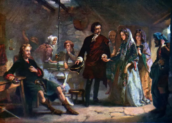 Framed Print : The first meeting of Prince Charles and Flora Macdonald on the island of South Uist, 1925 Framed Print : The first meeting of Prince Charles and Flora Macdonald on the island of South Uist, 1925