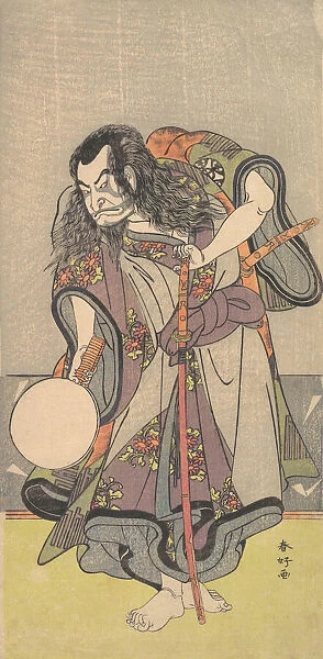 The First Nakamura Nakazo as a Samurai, ca. 1780. Creator: Katsukawa Shunko